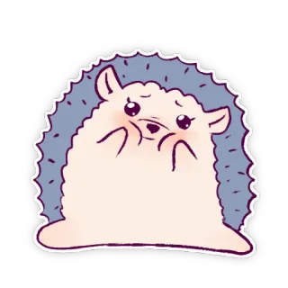 🥺 ouriço, fofo, animal, desenho animado, adesivo telegram sticker