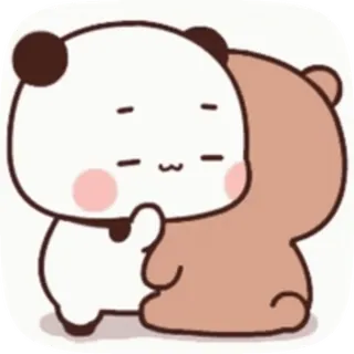 🥺 fofo, panda, urso, abraço, amizade, desenho animado, kawaii telegram sticker