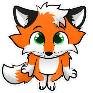 🥰 vos, dier, schattig, cartoon telegram sticker