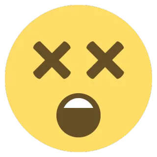 😵 emoji, tot, geschockt, gelb, gesicht whatsapp sticker