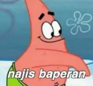 👍 Patrick Star Spongebob Squarepants najis baperan 만화, 스폰지밥, 패트릭, 밈, 웃긴 telegram sticker