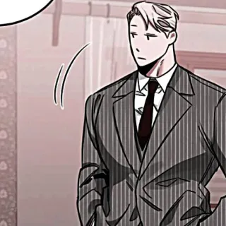 🍾 man, suit, tie, anime, manga telegram sticker