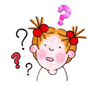 🤔 pergunta, menina, desenho animado, rosa, vermelho, cabelo, ilustração whatsapp sticker