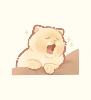 🐱 chat, mignon, bâillement, kawaii, animal, chaton telegram sticker