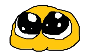 🥺 Emoji, Fofo, Olhos, Desenho animado, Amarelo whatsapp sticker