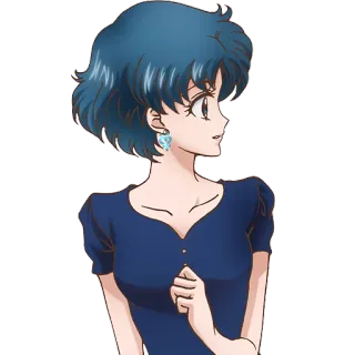 🙀 Ami Mizuno Sailor Moon 水野亜美, セーラーマーキュリー, セーラームーン, アニメキャラ, 青髪, 漫画, 女性 telegram sticker