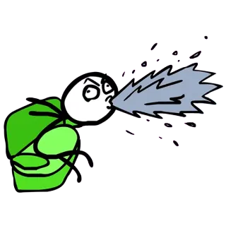 😱 manusia stik, api, jubah hijau, meniup, kartun, kemarahan telegram sticker