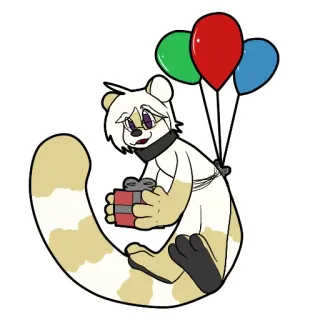 🎈 binatang, berbulu, hadiah, balon, kartun telegram sticker