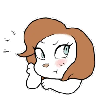 😠 dessin animé, personnage, femme, portrait, dessin, autocollant telegram sticker