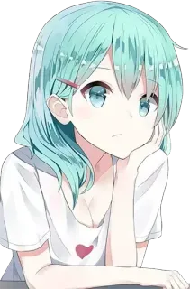 😕 Anime, Gadis, Hati, Kartun, Lucu, Manga telegram sticker
