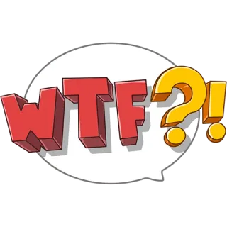 🍜 WTF?! wtf, คำถาม, อุทาน, สำนวน, สแลง, ประหลาดใจ, ศัพท์แสลง, การพิมพ์ telegram sticker
