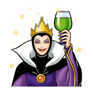 🍷 Evil Queen Snow White villain, disney, evil, queen, cartoon telegram sticker