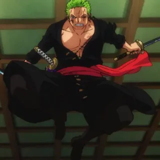 😠 Zoro One Piece Anime, Spadaccino, Pirata, Combattente, Battaglia telegram sticker