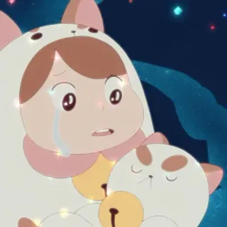 🥯 anime, piangere, triste, cartone animato, gatto, carino telegram sticker