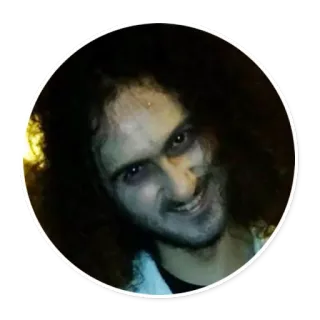 😈 homem, retrato, assustador, escuro, rosto telegram sticker