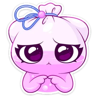 🥺 sticker, lindo, kawaii, rosa, triste, dibujos animados, anime whatsapp sticker