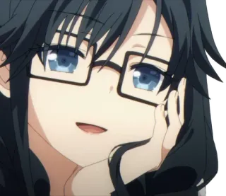 ❤️ Anime, Meisje, Bril, Schattig, Portret whatsapp sticker