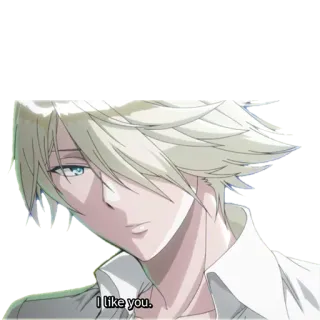 😍 I like you. animé, dessin animé, amour, like, homme, salutation whatsapp sticker