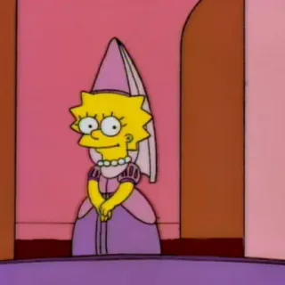 👗 Lisa Simpson The Simpsons Cartoon, Simpsons, Lisa Simpson, Prinzessin, animiert, gelb whatsapp sticker