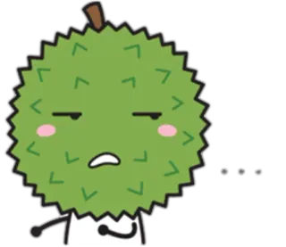 😒 ... Durian, Owoc, Myślenie, Naklejka telegram sticker