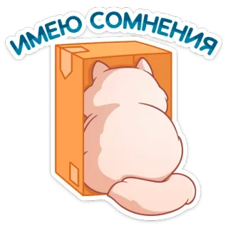 🤔 ИМЕЮ СОМНЕНИЯ кот, коробка, сомнение, животное, питомец, милый, смешной telegram sticker
