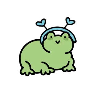 💙 ếch, dễ thương, hoạt hình, động vật, lưỡng cư, trái tim telegram sticker