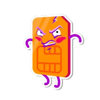 😡 kartu SIM, marah, kartun, stiker, teknologi, elektronik, ponsel whatsapp sticker