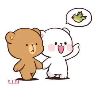 🦜 orso, carino, animale, uccello, cartone animato telegram sticker