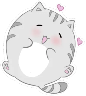 😍 chat, mignon, autocollant, kawaii, animal, coeur, joyeux telegram sticker