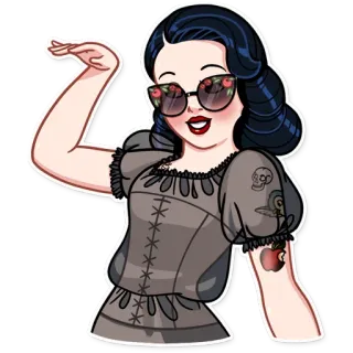 😎 Frau, Pin-up, Tattoo, Sonnenbrille, Stil, Mode telegram sticker