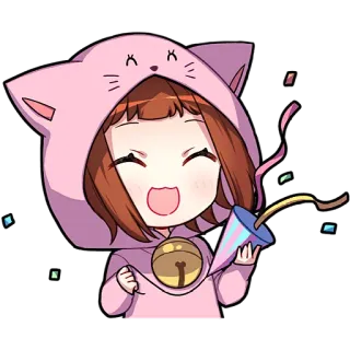 🥳 Anime, Kawaii, Festa, Party, Coriandoli, Cartoni animati, Carino telegram sticker