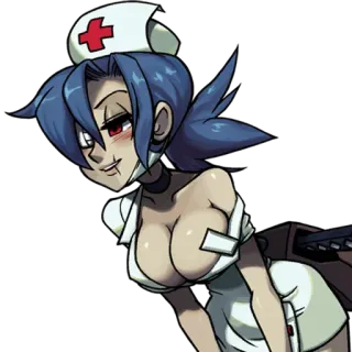 😏 Valentine Skullgirls nurse, anime, game, skullgirls, weapon telegram sticker