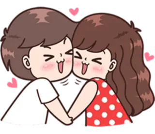 😆 amour, couple, dessin animé, coeur, romance, mignon telegram sticker