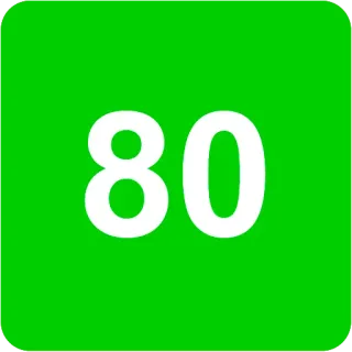 🟩 80 number, green, eighty telegram sticker