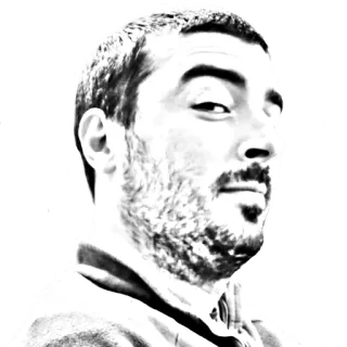 😏 homme, portrait, niveaux de gris, personne whatsapp sticker