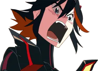 🤬 Ryuko Matoi Kill la Kill Anime, Kill la Kill, Ryuko Matoi, Arrabbiato, Urlante whatsapp sticker