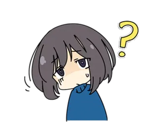 ❓ question, doubt, anime, sticker, confused, uncertainty telegram sticker
