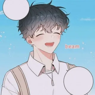 😄 beam Anime, Manga, Lindo, Feliz, Sonriente, Chico, Dibujo animado telegram sticker