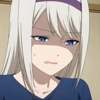 😰 Anime, Meisje, Manga, Schattig, Portret whatsapp sticker