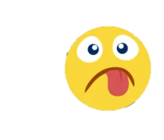 🤢 อิโมจิ, ลิ้น, สีหน้า, หน้า, เศร้า, สีเหลือง telegram sticker
