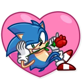 😏 Sonic Sonic, riccio, rosa, San Valentino, amore, cuore telegram sticker