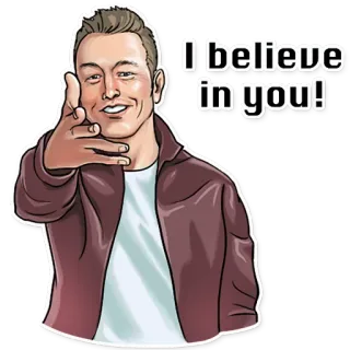 💪 Elon Musk I believe in you! motywacja, inspiracja, wiara, elon musk, pozytywne, optymizm telegram sticker