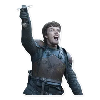 🗡 man, zwaard, harnas, schreeuwen, game of thrones whatsapp sticker