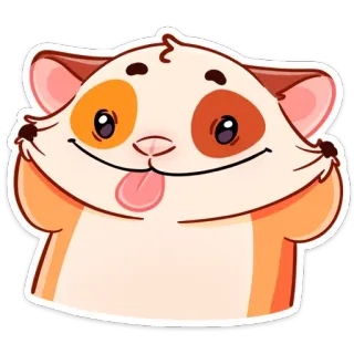 😛 แฮมสเตอร์, น่ารัก, สัตว์, การ์ตูน, สติกเกอร์, ตลก telegram sticker