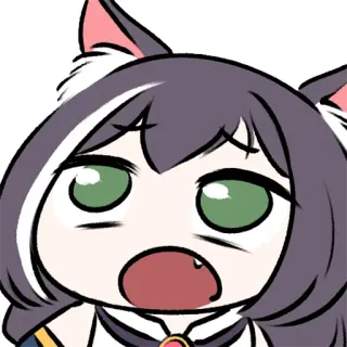😨 Anime, Katzenmädchen, Sticker, Cartoon, Süß whatsapp sticker