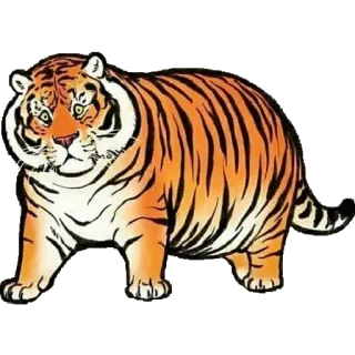 😋 老虎, 动物, 哺乳动物, 条纹, 野生动物 telegram sticker