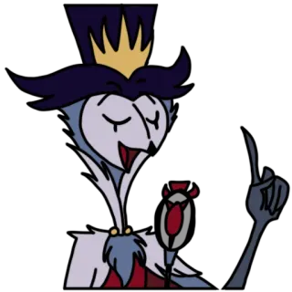 🗣 Stolas Helluva Boss Cartoon, Eule, Dämon, Helluva Boss, Stolas, animiert telegram sticker