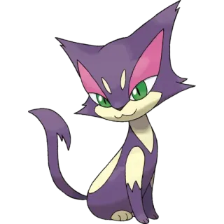 🐉 Purrloin pokemon, cat, animal, feline, purple, cute telegram sticker
