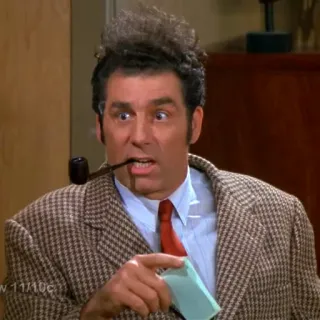 🚬 Cosmo Kramer Seinfeld Comedia, Personaje, Divertido, Sitcom, Pipa telegram sticker