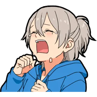 😭 anime, llorando, triste, emocional, chica, dibujos animados telegram sticker